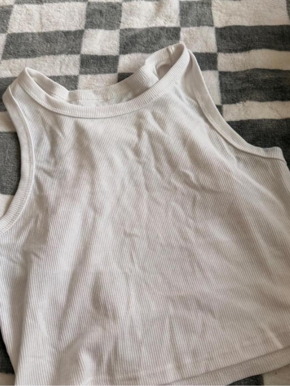 Source Unknown White Ribbed Tank Crop Top